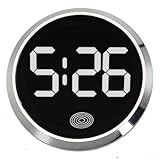 Reloj de vehículo con pantalla luminosa y control táctil, compatibilidad para coches, motocicletas y vehículos eléctricos, viene con etiqueta para montaje (C)