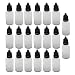 Heyiarbeit PE Translucent Dropper Bottle 20ml Small Mouth Drop Bottles Empty Squeezable Eye Liquid Dropper Bottle Black Cap 50pcs