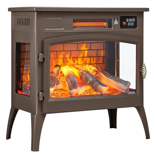 24 Electric Fireplace Stove with Remote & 3D Flame