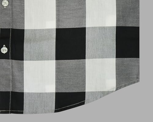Image of GHPC 100% Cotton Checkered Half Sleeves Regular Fit Formal Shirt for Men