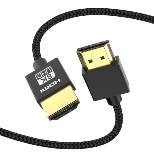 LINKJUN Ultra Thin 8K HDMI Cables 3.3FT, Hyper Slim HDMI 2.1Cable Support 4K@120Hz 8K@60Hz eARC HDR10 VRR Dolby Vision HDCP 2.2 & 2.3 48Gbps for RTX5090 TV Monitor Projector PS5 - image 1