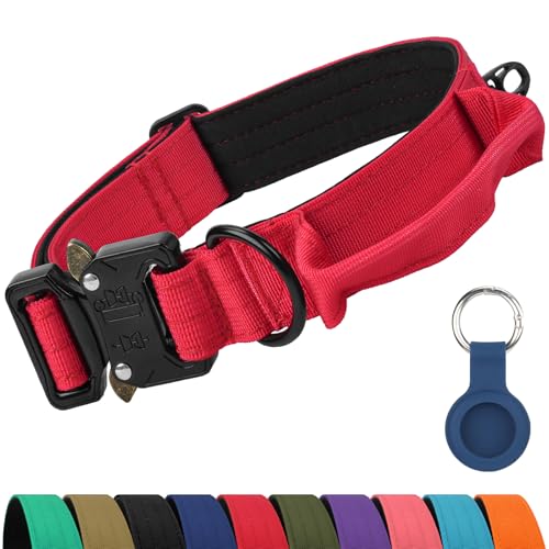 Joytale Tactical Dog Collar with Control Handle, Red M