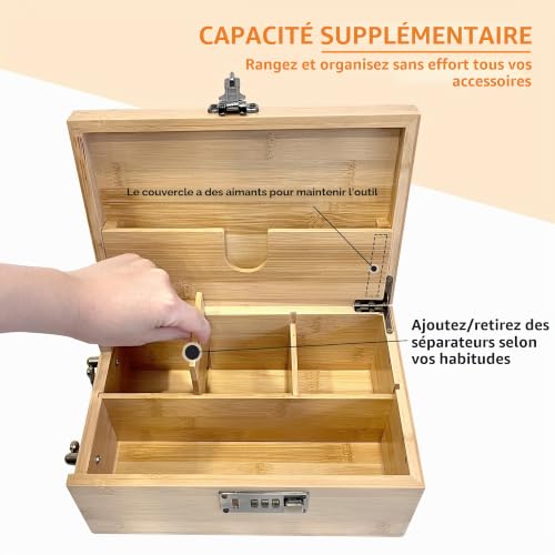 Boîte en bambou décorative haut de gamme et verrouillable