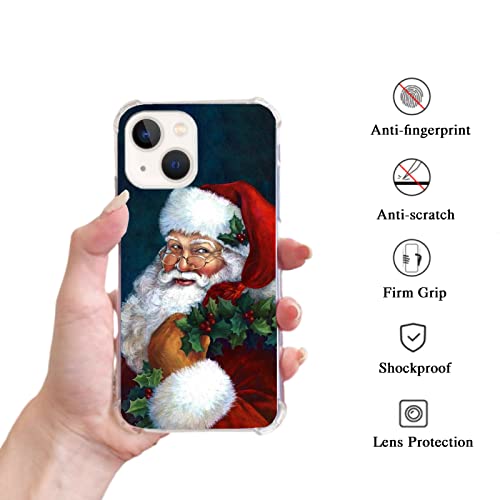 Oubliert Vintage Retro Santa Case For Iphone 13, Winter Christmas Santa Claus Case Compatible With Iphone 13 For Girl Men & Women, Trendy Unique Design Soft Tpu Bumper Phone Cover Case #TOP1