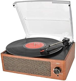 Bluetooth Record Player Belt-Driven 3-Speed Turntable, Vintage Vinyl Record Players Built-in Stereo Speakers