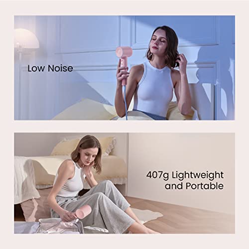 Laifen Hair Dryer Swift Se, 200 Million Negative Ionic Blow Dryer With 105,000 Rpm Brushless Motor 1400W Powerful For Fast Drying High-Speed Low Noise Hairdryer For Home, Travel (Matte Pink) #TOP5