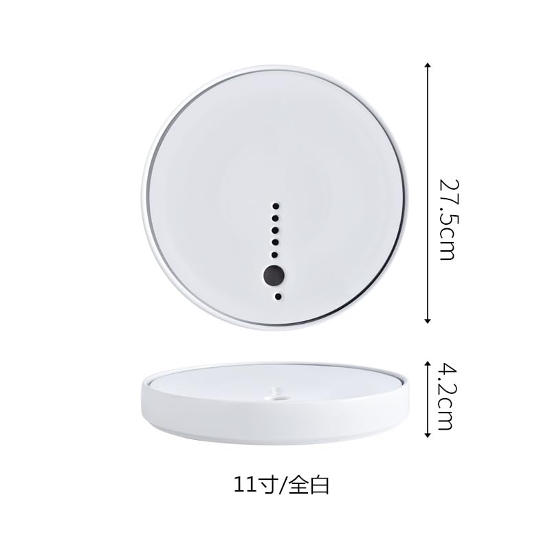 Kamelar.Lava Dry ice Sushi Tray, Ceramic sashimi Sushi steak plate, Ceramic plate, Japanese sashimi, Dry ice food bowl, 11 inches (white background with white lid)