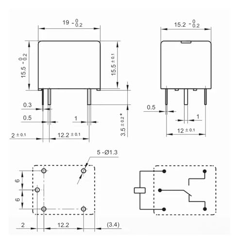 Relé de 5 pines HF3FA 024-ZT para reparar placas electrónicas de 24V 3
