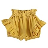elamccor Baby Girls Ruffle Shorts Toddler Diaper Covers Little Girls Bottoms Bloomers Cotton Pants 3 Months-6T Yellow