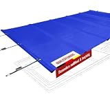 SafeDeluxe Poolplane Rollschutzabdeckung Stangenabdeckung Sicherheitsabdeckung aus LKW Plane ohne Stangen (4,5m x 8,5m, Blau RAL5002)