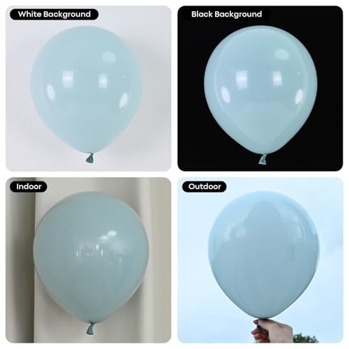 Image of Pale Aqua Balloons Arch Blue Balloons Garland Light Dusty Fog Mist Blue Balloon Different Sizes 5 10 12 18inch Helium Latex Balloon Boho Birthday Party Decoration Wedding Baby Shower Graduation