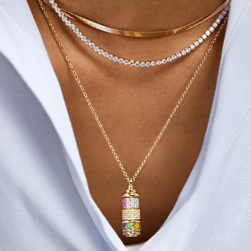 Initial Spinner Charm Necklace3