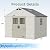 Greesum 10×8 FT Plastic Outdoor Storage Shed with Floor and Lockable Door, Resin Sheds with Windows and Skylights, Weather Resistant Organization for Garden, Lawn, Pool Supplies, Beige
