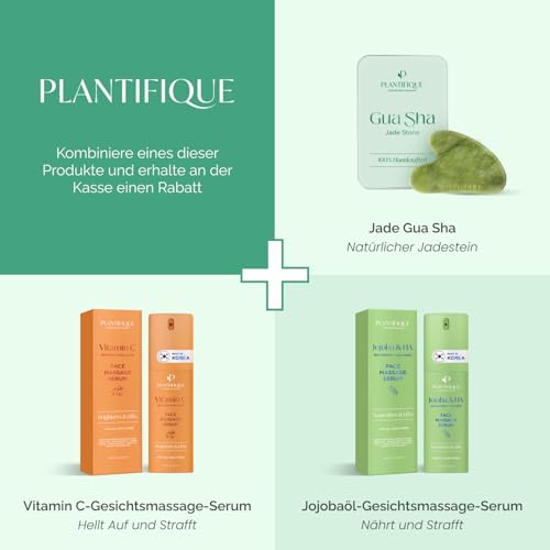 Plantifique Gua Sha Facial de Jade Auténtico - Masajeador Facial para Tonificar y Reafirmar la Piel & Gua Sha de Cuarzo Rosa Auténtico - Masajeador Facial Antiarrugas para Tonificar la Piel - imagen 3