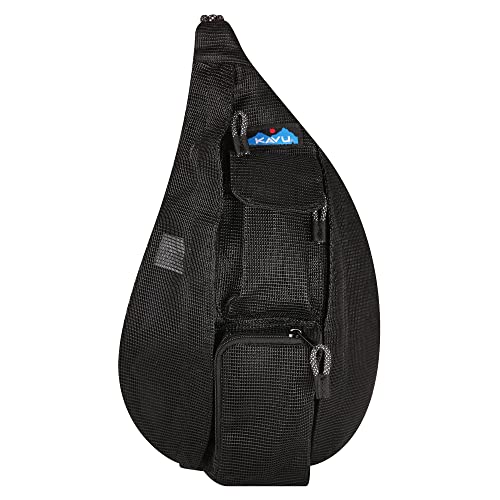 KAVU Mini Beach Rope Bag Mesh Crossbody Sling Backpack - Black by KAVU - Image 5