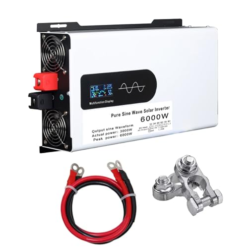 Inverter di Potenza a Onda sinusoidale Pura da 48 V a 220 V, 3000 W (Potenza di Picco 6000 W), convertitore di Tensione a Doppia Porta CA da CC 72 V, 60 V, 48 V, 24 V, 12 V a convertitore CA