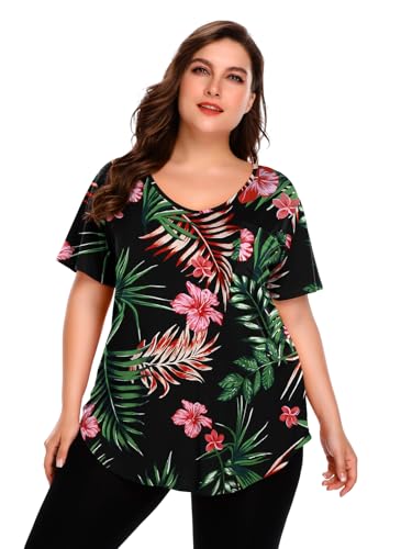 Image of BELAROI Women Plus Size Tops V-Neck Tunics Shirts
