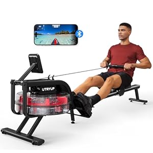 Magnetic Rowing Machines for Home (R05), Water Rowing (R10), 16 Levels of Quiet Resistance Foldable Compact Rowing Machine 350 LB Weight Capacity with Bluetooth, App Supported, Tablet Holder
