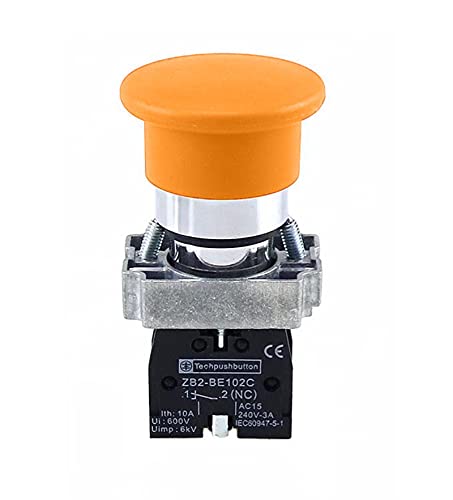 Bouton champignon XB2-BC51 orange pour éviter les blocages de commande