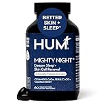 HUM Mighty Night Nighttime Sleep Supplement for Skin Care, CoQ10, Valerian Root & Ferulic Acid to Support Cell Turnover, Skin Vitamins for Women and Men, Overnight Beauty Vitamins, 60 Vegan Softgels