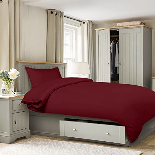 Utopia Bedding Set Copripiumino Da 3 Pezzi - Copripiumino 135X200Cm, Lenzuolo Con Angoli 90X190Cm, Federa 50X75Cm - (Bordeaux, Singolo) - 3