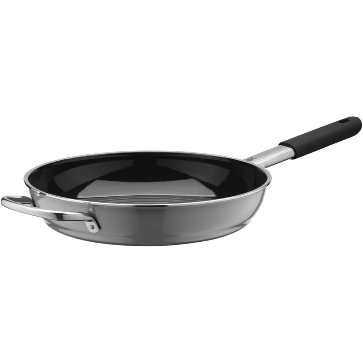 WMF Fusiontec Mineral Bratpfanne Induktion 28 cm, mit Gegengriff, High-Tech Keramik, abnehmbare Hitzschutz-Silikonhülle, kratzfest, grau