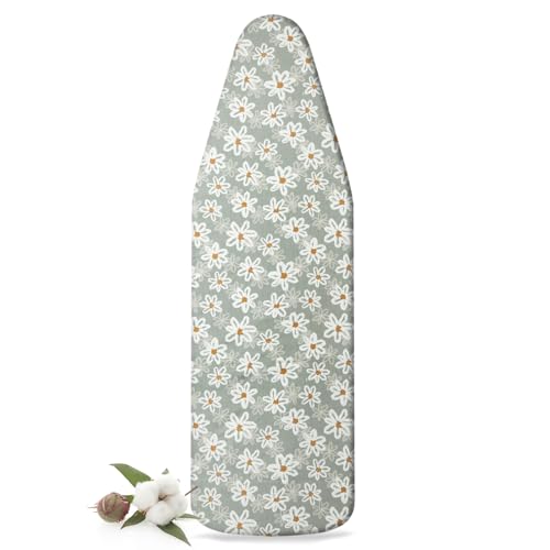 Housse Table à Repasser, Housse De Planche à Repasser 125x45 Cm, Housse De Repassage 100% Coton, Tissu Technologie Réfléchissante Avec Bord Élastique, Housses De Rembourrage En Coton Épais