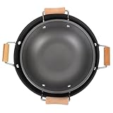 ERINGOGO 2 Stück Kleiner Wok Topf mit Flachem Boden Edelstahl Anti Überkoch Topf Holzgriff Hitzebeständig Energiesparend für Gas und Elektroherde Hot Pot Kochgeschirr Zufällige Farbe
