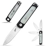 Eafengrow EF922 Outdoor Pocket Knife 14C28N Steel Blade Knife G10 Handle for Outdoor Activities Camping (Jade)