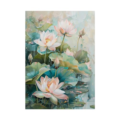 Impression sur toile fleur de lotus pour habiller un grand mur de restaurant