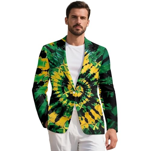 Patriotic Blazer Men Regular Fit Lined Button Blazer Jacket