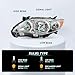 TUSDAR Headlight Assembly for 2011 2012 2013 Toyota Corolla 4-Door Headlamp 11 12 13 Replacement Headlights Chrome Housing with Amber Reflector