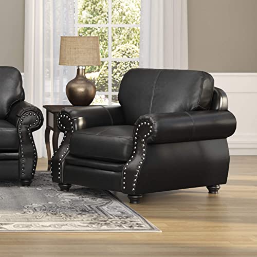 Sillón Plegable Cuero Negro miniatura 2