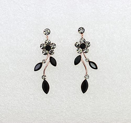 Image of Faship Gorgeous Rhinestone Crystal Floral Necklace Earrings Set