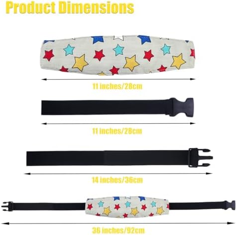 3 Pcs Baby Carseat Head Support Band Neck Relief Headrest Strap for Stroller Car Seat Head Holder for Toddler Kids Children Child Baby Infant(White and Green) - 3
