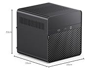 Jonsbo N2 PC-Gehäuse, NAS-Gehäuse, 5+1 Speicherplätze, Hot-Swapping-Technologie, Aluminium, Mini-ITX, Schwarz – Ansicht 3