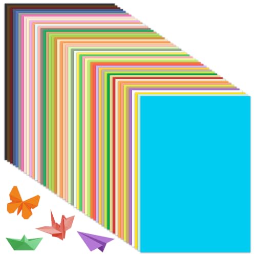 Image of 50 Sheets Coloured Card A4, 50 Colours, 230GSM Thick Rainbow Craft Card