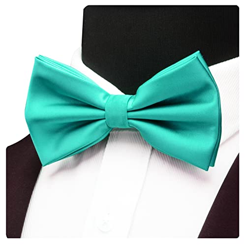 Image of GUSLESON Men's 3-pc Solid Color Bow Tie Gift Set - Double‑Fold Pre-Tied Bow Tie, Pocket Square, Cufflinks - Wedding Formal Party