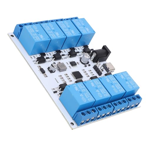 Placa de relé USB de 8 Canais, Controle 8 Canais de Relés de 5V Com Interface Tipo C, Chip Protetor