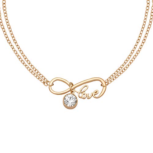 Preisvergleich Produktbild Caramel Jewellery London Die Liebe der funkelnden Unendlichkeit Freundschaftshalskette 18ct vergoldet 38cm