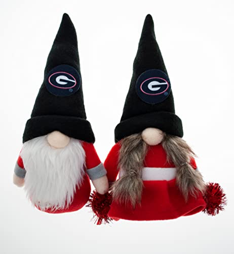 University of Georgia Bulldogs Plush Set of 2 Gnome Ornaments by Hanna’s Handiworks - Fan/Cheerleader Holiday/Dorm Decoration- Ideal Gift for Graduation/Alumni - Show Your NCAA SEC Team Spirit