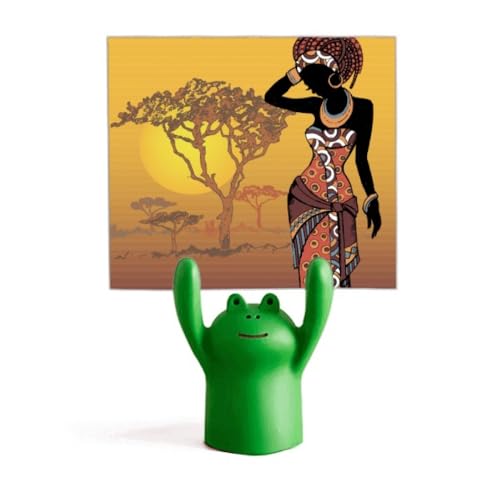 Porte-mémo africain grenouille en bois pour bureau