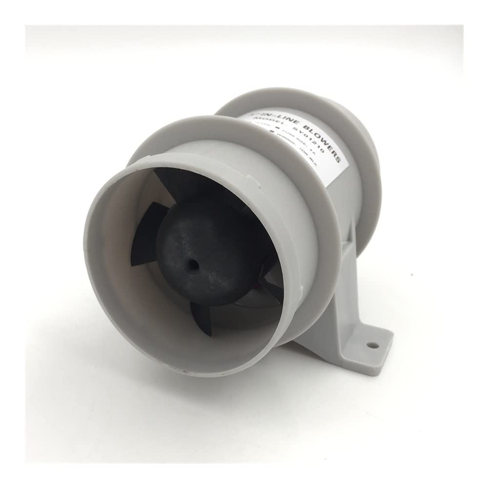 FEDONAFEDONA 3 Inch Quiet Boat Blower Marine 12-V Bay Bilge High Air Flow In-Line Blowe Vent Fan Ventilation Waterproof Water-Resistant ABS Marine Blower Bilge Ventilation Fan Marine Bilge Blower