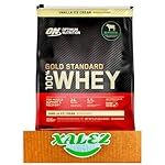 XALEZ (1 Pack) Optimum Nutrition Gold Standard 100% Whey Protein Powder, Vanilla Ice Cream, 5.47 lbs TM Gift Box (Vanilla Ice Cream)