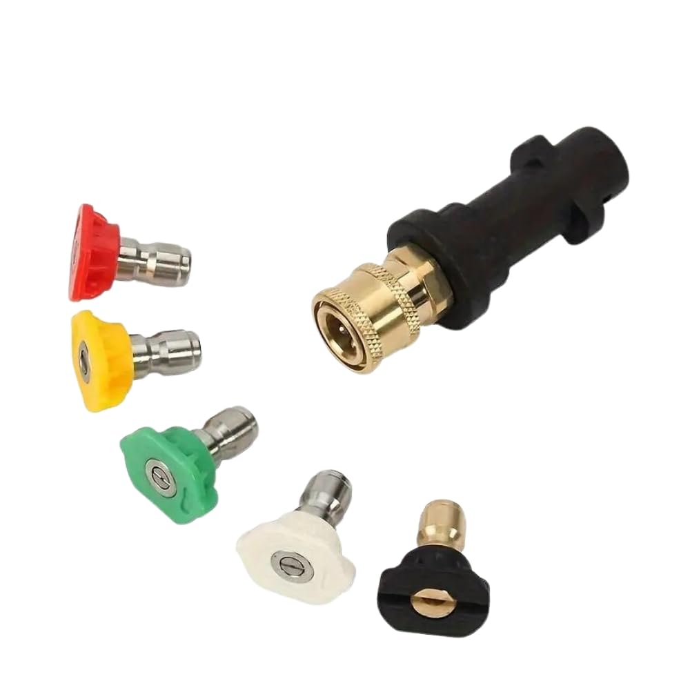 RJP Pressure Washer Adapter for Karcher K2-K7: Quick Connect, 5x Nozzle Tips, Ideal for Karcher Pressure Washers, Jet Wash, Power Washers, and Garden Hose Spray Gun