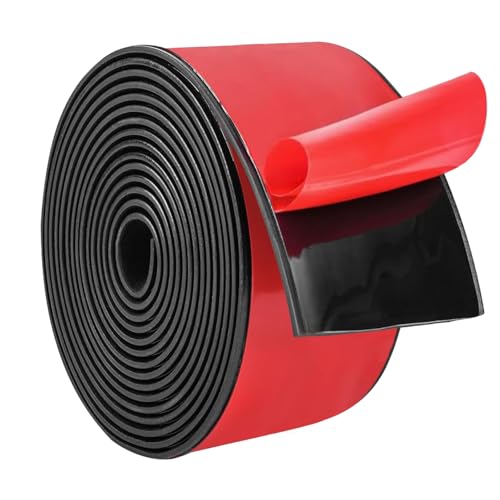 Gummistreifen Selbstklebend, (50mm x 2mm x 3m) Vollgummi Gummiprofil, Neoprenmatten Gummiplatten, für Stoßdämpfung, Abdeckung, Schwarz