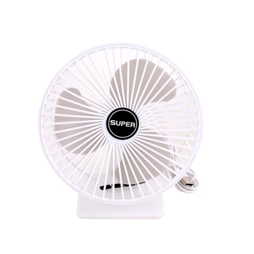 Lawazim Desktop USB Electric Fan - White Color - USB Personal Desk Fan with Quiet Operation Powerful Airflow and Compact Design - Ideal for Cooling in Home Office Kitchen Travel and Small Spaces