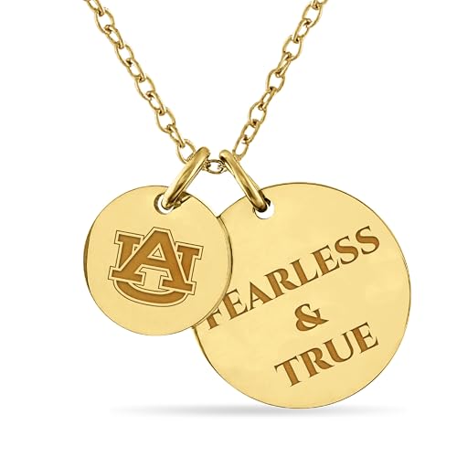 Stone Armory Necklace for Auburn Tigers – 18K Gold-Plated Stainless Steel Jewelry Designed for Sensitive Skin – Adjustable 16-20in Chain, Gift for Auburn University Fans