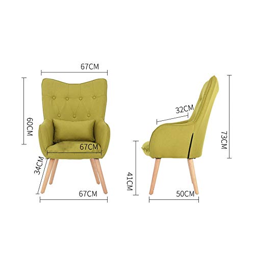 Acquire Mid Century Modern Style Armchair Sofa Chair Legs Wooden Linen Upholstery Living Room Furniture Bedroom Arm Chair Accent Chair (Color : F) #TOP1