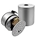 LYHLYA Compact Oil Catch Can Baffled 2 Port Oil Catch Tank Kit Universal Oil Separator Reservoir Tank (Silver)